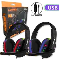 Fone De Ouvido Headset Gamer Usb 7.1 Virtual Com Led Rgb