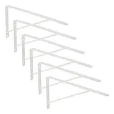 6 X Mão Francesa 50cm Cantoneira Prateleira L Suporte Tábua