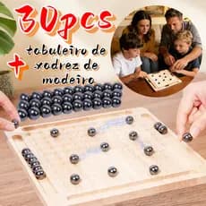 Xadrez Magnético de Madeira Portátil Jogo De Tabuleiro Tabuleiro com Peças Imanadas | Brinquedo Educativo para Crianças