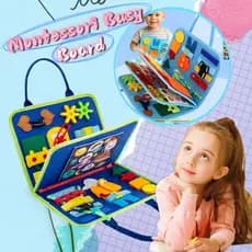 Kit Montessori Busy Board Maleta - Brinquedo Sensorial para Pré-Escolar Sensorial Educacional Para Meninos De 1 A 6
