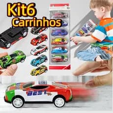 Kit Com 6 Carrinhos Coloridos Coleção Carros De Brinquedo tipo Hot wheels e Ótimo para a criançada Colecionavel