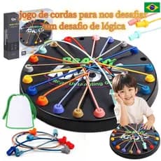 Quebra-Cabeça de Desembaraçar Corda Jogo de Cordas Educativo Jogo de Desafio para Treino Motora Brinquedo de Lógica