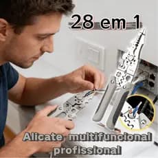 28 em 1 Kit Alicate de Crimpagem Multifuncional Profissional para Descascar e Cortar Fio para Eletricistas e Reparos