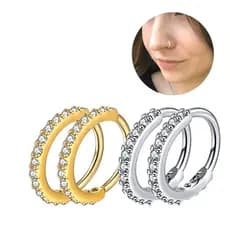 Piercing Nariz Cartilagem Argola Cravejado Strass 8mm