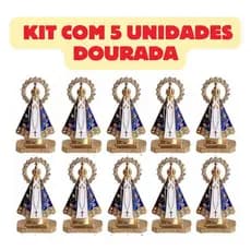 Imagem Em Miniatura Da Nossa Senhora Aparecida Metal Car Office Kit 5 Unidades Com Coroa