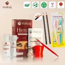 Kit Henna : + 2 Lápis (Preto/Marrom) + 3 Lâminas