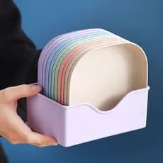 haosin Conjunto De Prato De Jantar De Plástico Quadrado wolpin (De 10 Peças) Lanches Colorido/Café Da Manhã Com Suporte