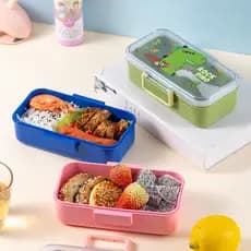 Marmita Hermética Acrílico com Divisórias colher para Micro-ondas e Freezer