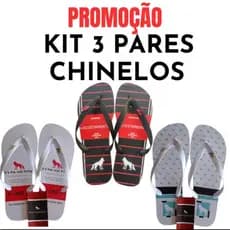 Kit 3 pares Chinelos Masculino Confortável Adulto Novidades