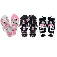 Kit 3 Chinelos Femininos Estampados Super Macios Leves para Uso Diário Passeios Envio Imediato