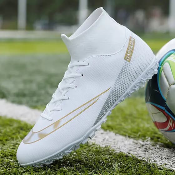 Sapatos de futebol de gangue alta para homens e mulheres com unhas curtas TF sapatos de estudante com unhas longas para