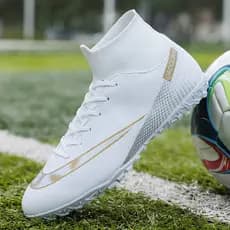 Sapatos de futebol de gangue alta para homens e mulheres com unhas curtas TF sapatos de estudante com unhas longas para