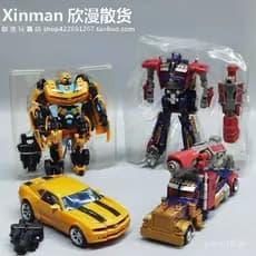 Brinquedo Robô Carro Modelo de Exibição de Transformers Articulados Bumblebee Optimus Prime em Lote Genuíno