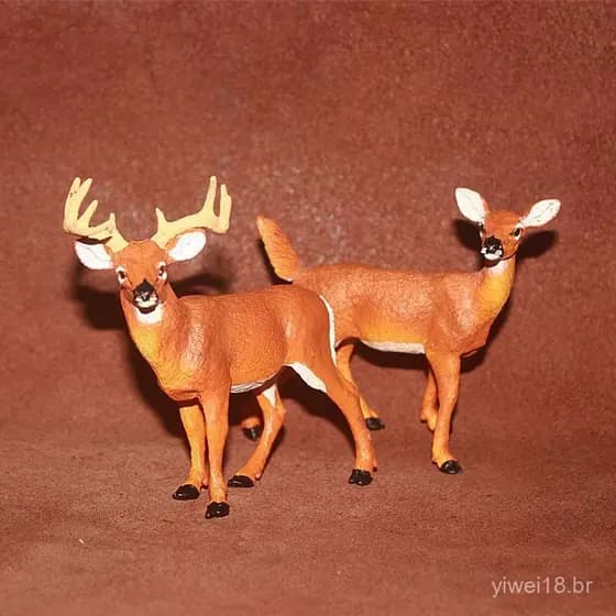 Popular brinquedo de simulação de safari, modelo de animal da selva selvagem, decoração de cena - Cervo-de-cauda-branca