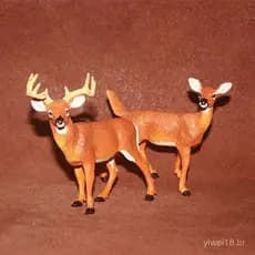 Popular brinquedo de simulação de safari, modelo de animal da selva selvagem, decoração de cena - Cervo-de-cauda-branca