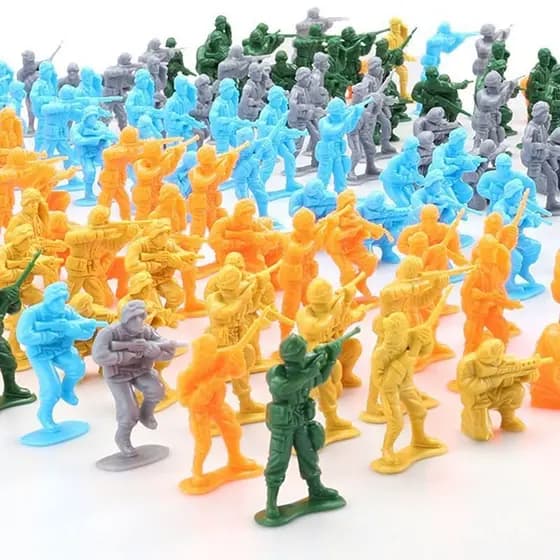 Brinquedo de Plástico Modelo de Soldado Nostálgico Antigo JEU, Conjunto de Mesa de Areia Militar, Modelo de Soldado Pequ