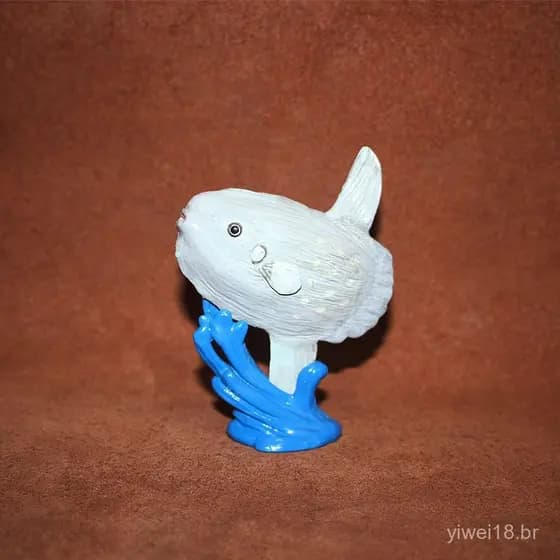 Popular brinquedo de simulação de animais de safari, decoração de cena marinha, peixe-vira-lê, dourada, peixe-boi J18E