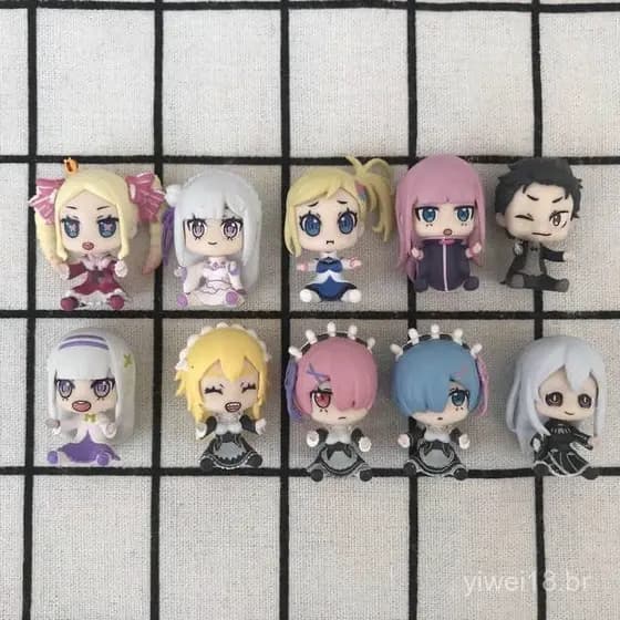 Novos produtos autênticos: Re:Zero - Começando uma Vida em Outro Mundo, bonecos fofos de Rem e Ram, pingentes, ornamento