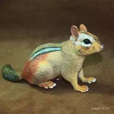 Popular Safari Genuine Loose Goods: Brinquedo de Plástico Realista de Animal da Selva - Esquilo-Listrado Oriental, Rato