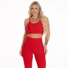 Conjunto Fitness Legging + Top - Tecido Poliamida - Zero Transparência - Conjunto Academia/Treino