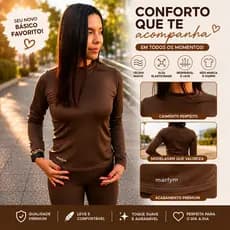 Camiseta Térmica Feminina Proteção UV 50+ Camisa Manga Longa