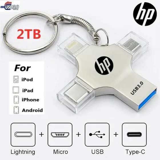 Unidade flash 4 Em 1 De 2 Tb USB 3.0 Memory Stick OTG Pendrive De Velocidade Rápida Tipo C Para i/O/S/Tablet/Android/Sma
