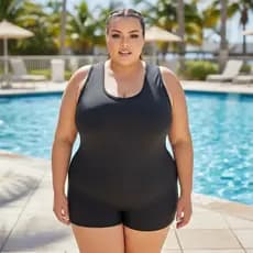 Maiô Maio Hidroginástica Short Plus Size