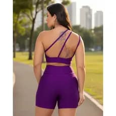 Conjunto Short Academia e Top Feminino Kit Fitness