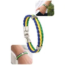 Pulseira Patriota Brasil Eleições 2026 | Acessório Bolsonaro | Cores Azul, Verde Amarelo