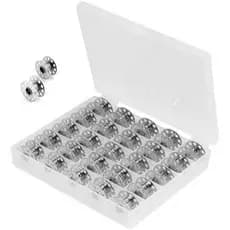 Kit com 25 Bobinas Alta/Baixa para Máquina Caseira DOMÉSTICA + Organizador - Singer/Elgin/Janome