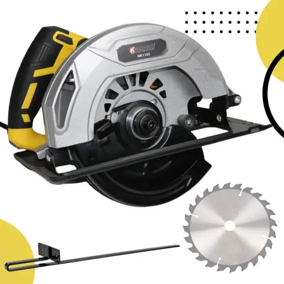 Serra Circular 2000w Ajustável Madeira Com Disco Incluso Profissional 110V e 220V
