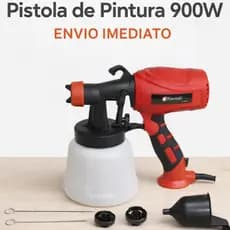 Pistola de Pintura Elétrica 900W Pulverizador Spray 1L Profissional Para Parede Portão Madeira