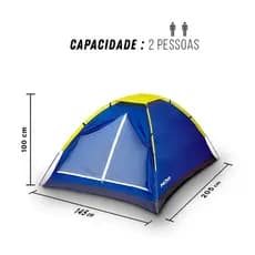 Barraca de Camping Iglu Mor 2 Pessoas | Impermeável | Leve e Fácil de Montar