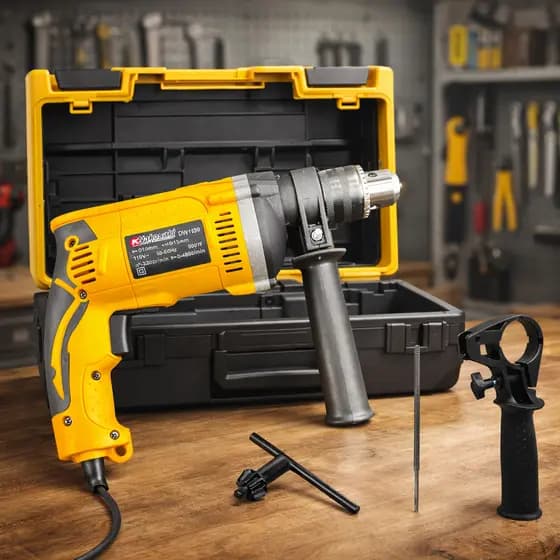 Furadeira Elétrica de Impacto 13mm Potencia de 900W Com Maleta e Acessórios