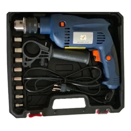 Furadeira de Impacto 800W Parafusadeira + Maleta 28 Itens Nakasaki Multifuncional