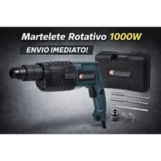 Martelete Rotativo 1000W 110V SDS Plus Profissional Com Maleta + 3 Brocas Concreto Rompedor Potente
