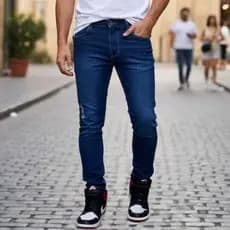 Calça Jeans Masculina AZUL MARINHO Slim Fit Premium Lycra direto da fábrica