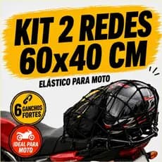 2 Redes Moto Aranha Elástica Grande 40x60 cm Motocicleta Bike Teia Redinha Bicicleta Capacete Transporte