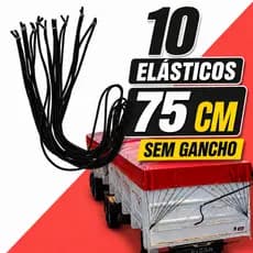 10 Elástico Corda 75cm Lona Caminhão/Caçambão/Piscina/Camping/Moto Sem Gancho