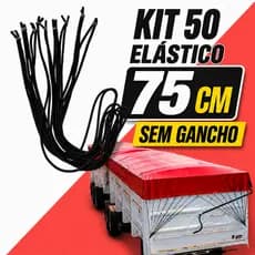 50 Elástico Corda 75cm Fixador Liguinha Lona Caminhão Carga SUV Carro Moto