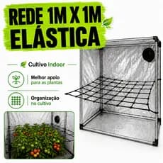 Tela Rede Elastica Grow Scrog Estufa 100x100 cm Cultivo Indoor