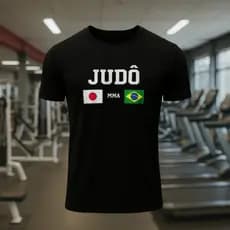 Camiseta De Luta Judo Camisa Masculina Manga Curta 100% Algodão 30.1