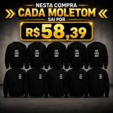 Kit Moletom Gola Careca Masculino Feminino Unisex Personalizado Sua Estampa Logo Foto Trabalho Uniforme