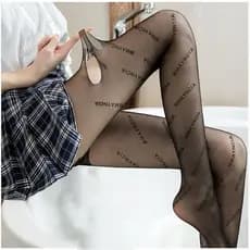 Meia Calça trabalhada Fina Estampada Feminina Adulto Fio 20d classica Tendencia Blogueira de Coração preto