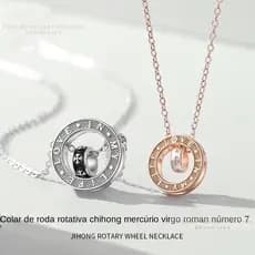 Colar Casal Bicíclico Rosa Ouro E Preto Para Masculino E Feminino Colar Para Amizade CNC071