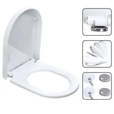 Assento Sanitário Tampa de Privada Carrara de Polipropileno Fechamento Suave Soft Close Limpa Fácil