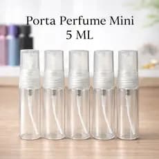 Kit Porta Perfume Mini 5ml – Vidro Transparente com Spray Fino