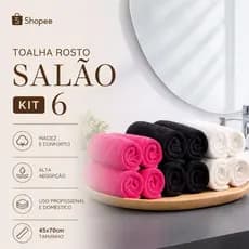 Kit 6 Toalhas de Rosto Para Salão Premium Toque Macio 45x70cm