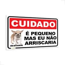Placa Divertida "CUIDADO: Cão Antissocial" - 30x20 cm - Humor e Alerta