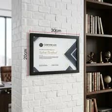 Moldura CERTIFICADO DIPLOMA 20X30 Moldura Em Madeira Apoio Traseiro Pendurador Movel Vertical e Horizontal de Parede.